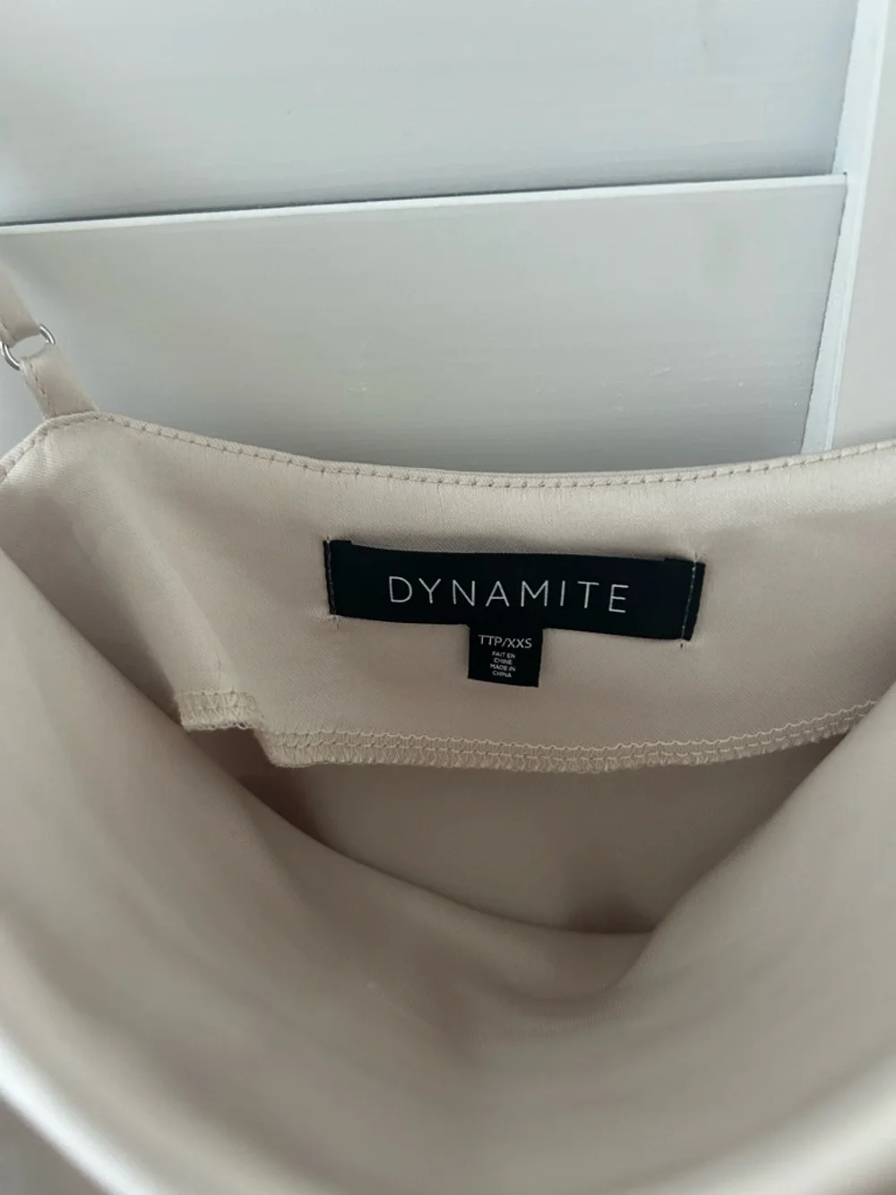 Dynamite Satin Cowl Neck Midi Dress in Cream - Picture 3 of 4